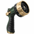 Pistola irrigatrice 23 cm in plastica verde e oro con getto regolabile per giardino