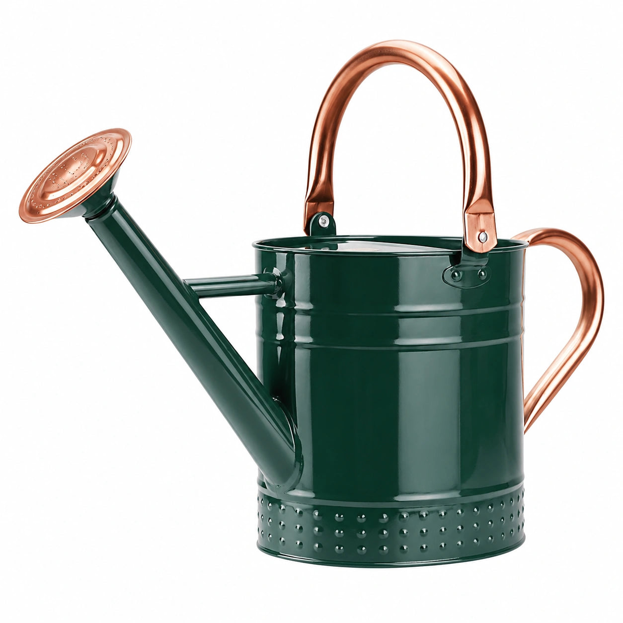 Annaffiatoio da giardino 8 L in acciaio verde scuro con soffione stile classico