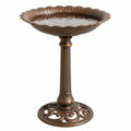 Bagno per uccelli da giardino Ø 50 cm in metallo marrone con piedistallo decorativo