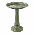 Bagno per uccelli Ø42 cm in ceramica verde con piedistallo decorativo