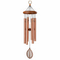 Campana a vento 90 cm in metallo color rame e legno - decorazione sospesa con foglia