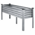 Fioriera rialzata 100 x 40 x 80 cm in acciaio zincato grigio per esterno