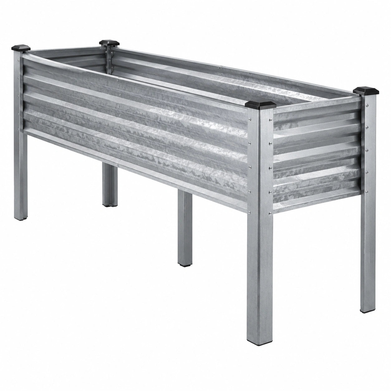 Fioriera rialzata 100 x 40 x 80 cm in acciaio zincato grigio per esterno