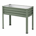 Fioriera rialzata 80 x 40 x 80 cm in metallo verde per coltivazione da esterno