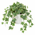 Pianta artificiale di edera 45 cm verde variegato in plastica con vaso bianco decorativo